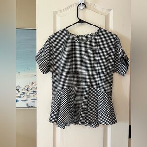Gingham peplum top. Medium.